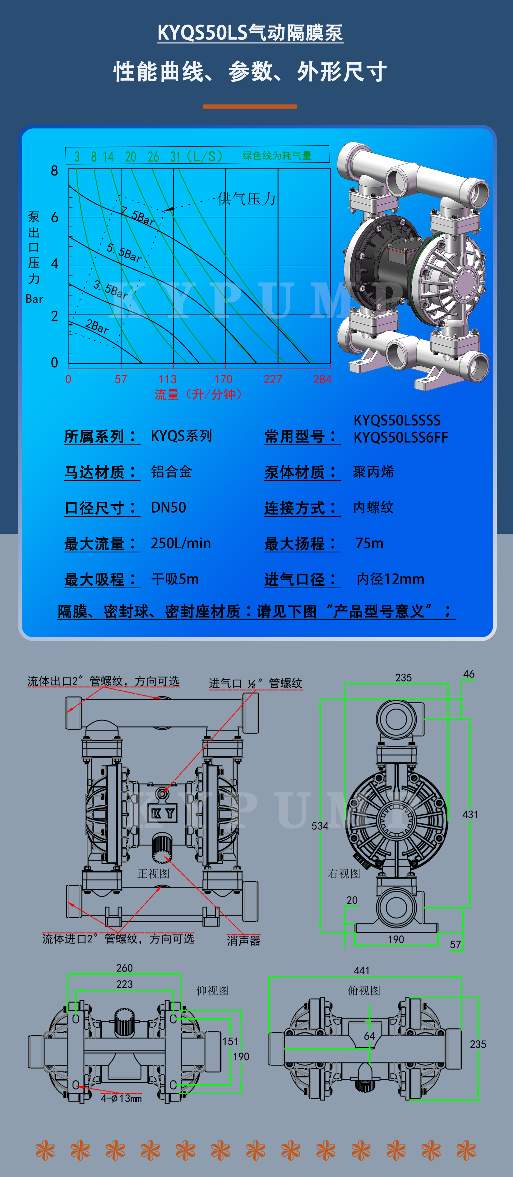 KYQS50LS泵詳細參數(shù)