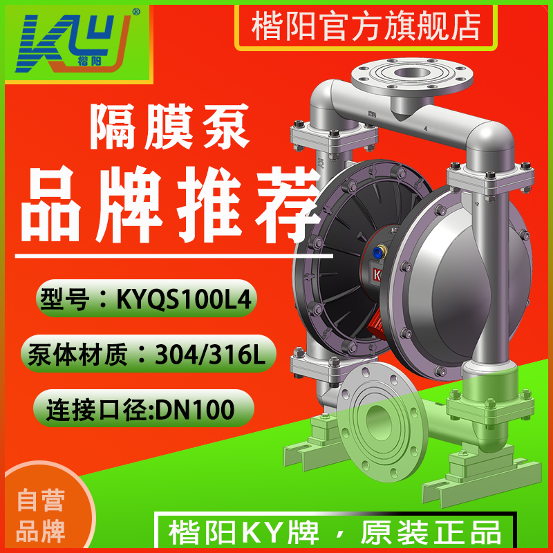 KYQS100L6不銹鋼316L氣動(dòng)隔膜泵4