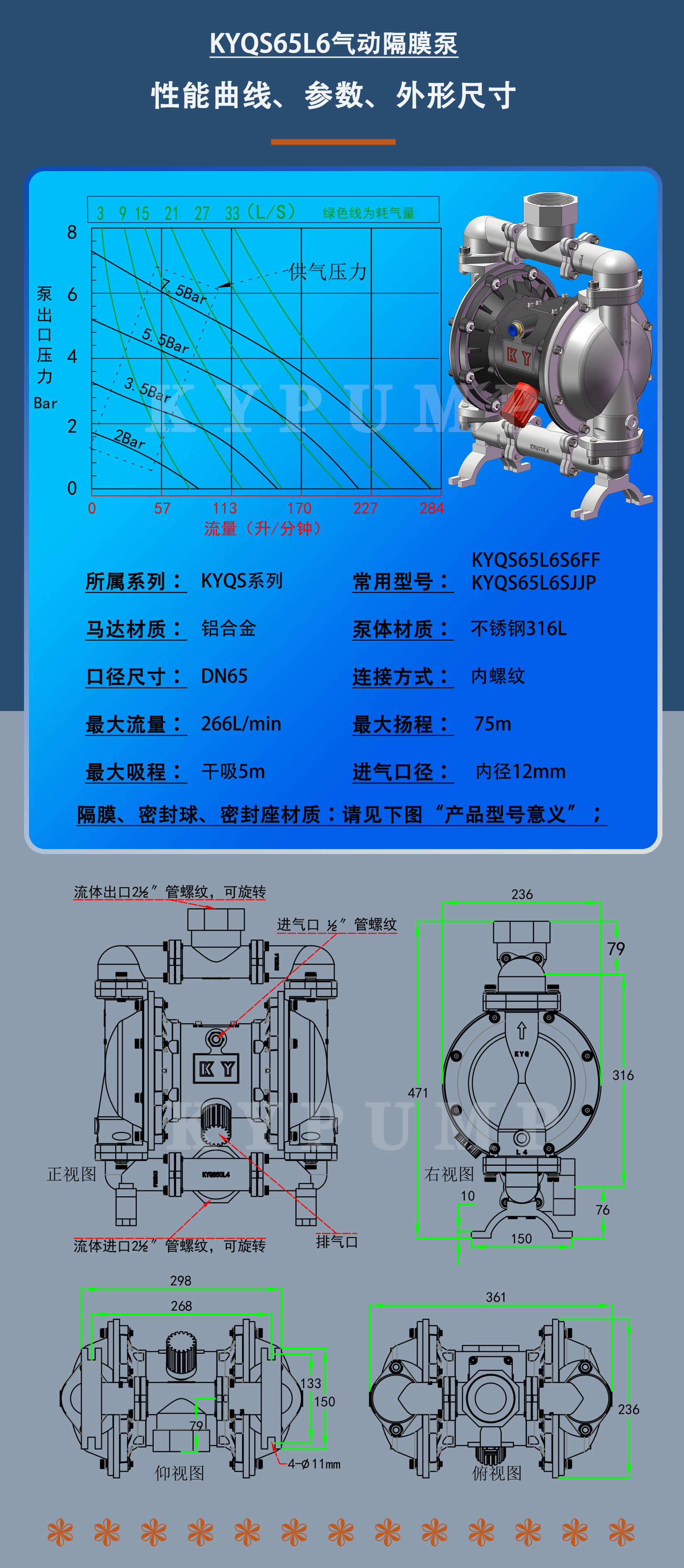 KYQS65L6泵詳細參數(shù)